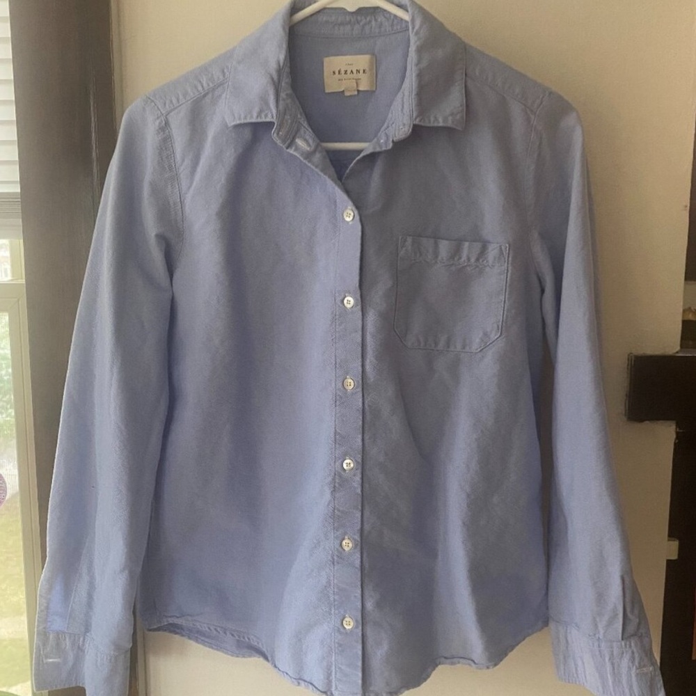 Sezane Light Blue Button Down Shirt - Picture 2 of 12